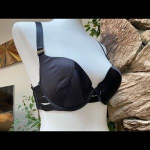 BORDELLE Push Up Strappy Bra Black NWT Size L